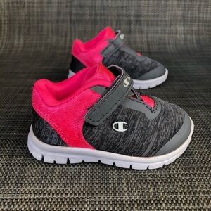 Champion Infant Girls Gusto Cross Pink Grey Active Sneakers Shoes Size 3 Wide